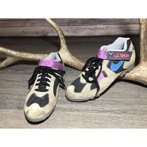 Vintage 90s Nike Guba Cleats Sz 8 Brown Suede‎ Retro Purple Shoes Lace Up